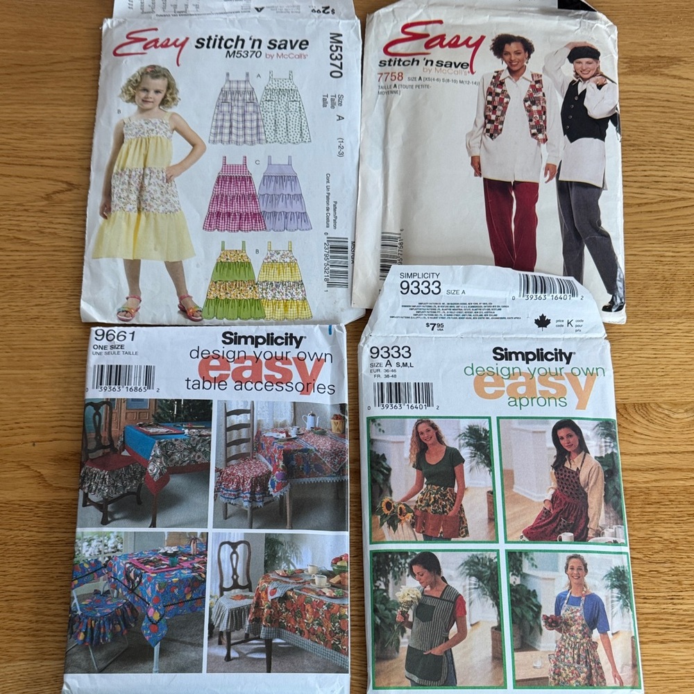 VTG Spring & Home Simplicity and McCall's Sewing Patterns Women & Children